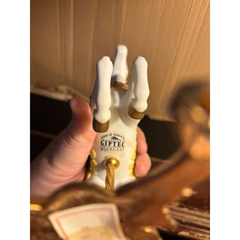 VINTAGE GIFTEC Porcelain Carousel Horse Brass Stand